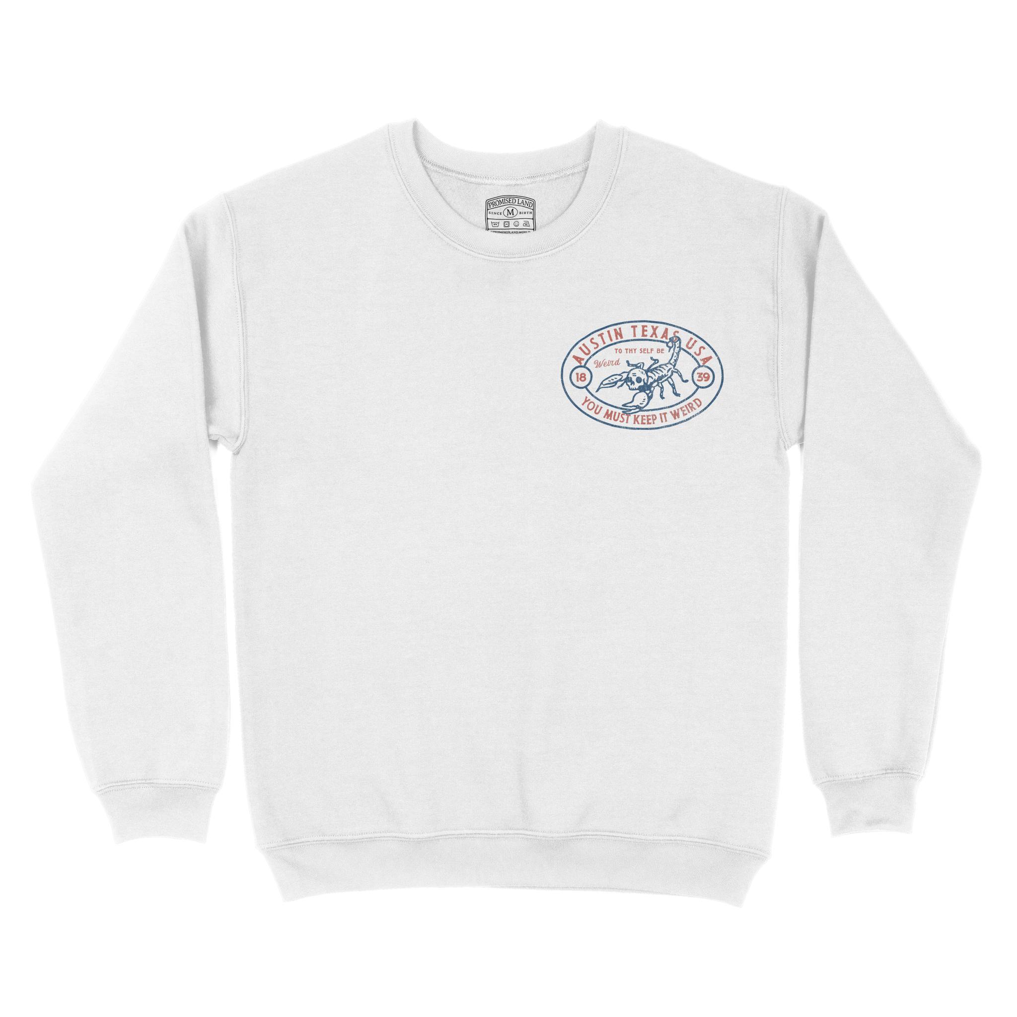 Austin Scorpions Rule Crewneck White front