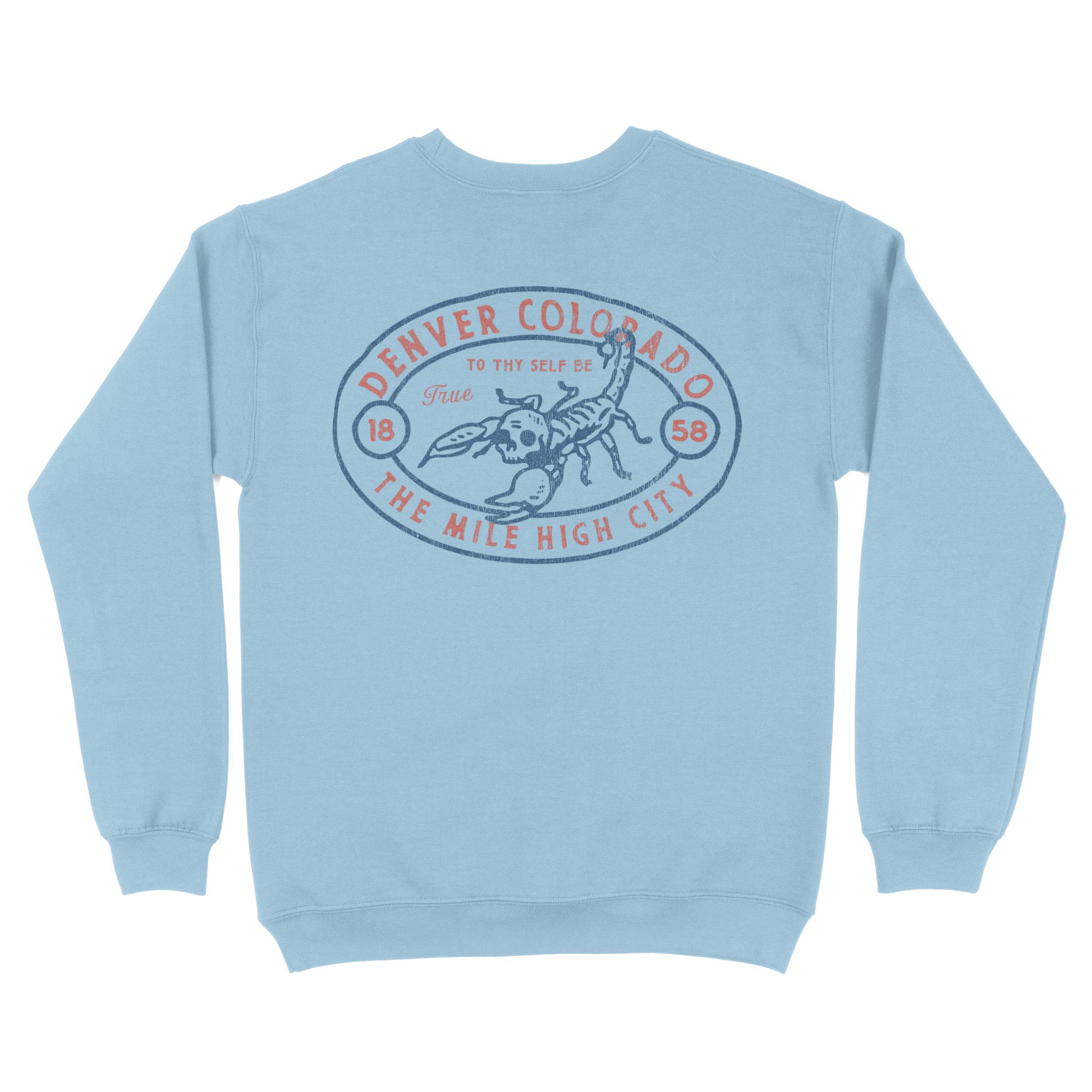 Denver Crewneck in Light Blue - back view