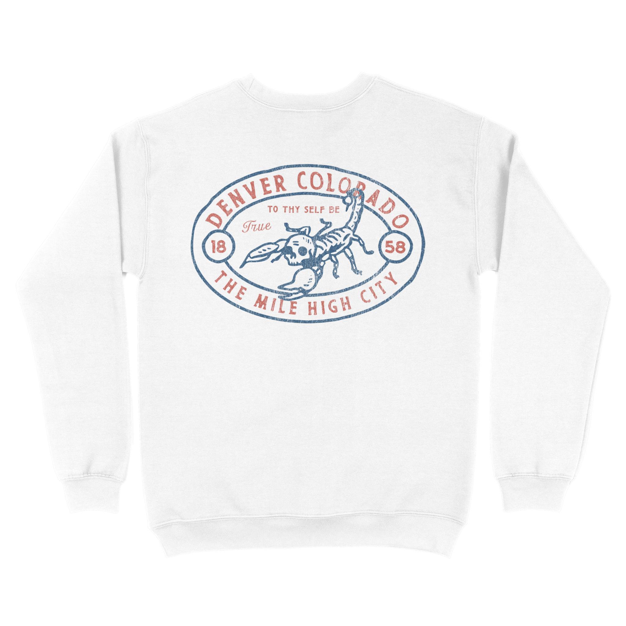 Denver Crewneck in White - back view