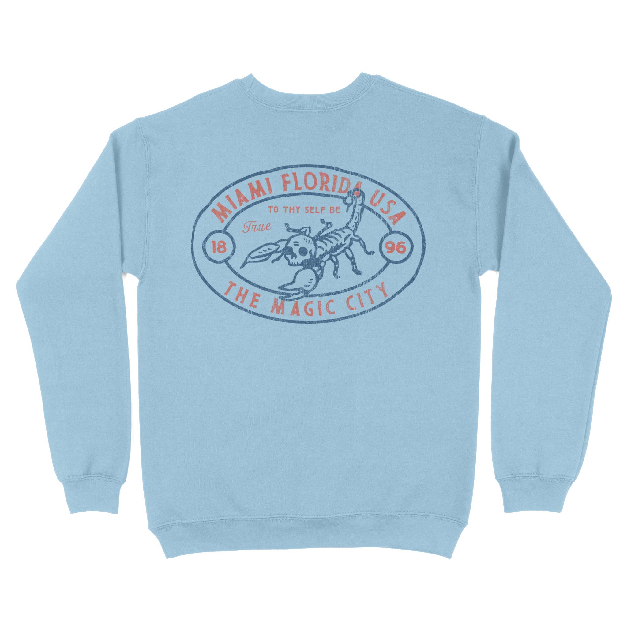Miami Crewneck in Light Blue - back view