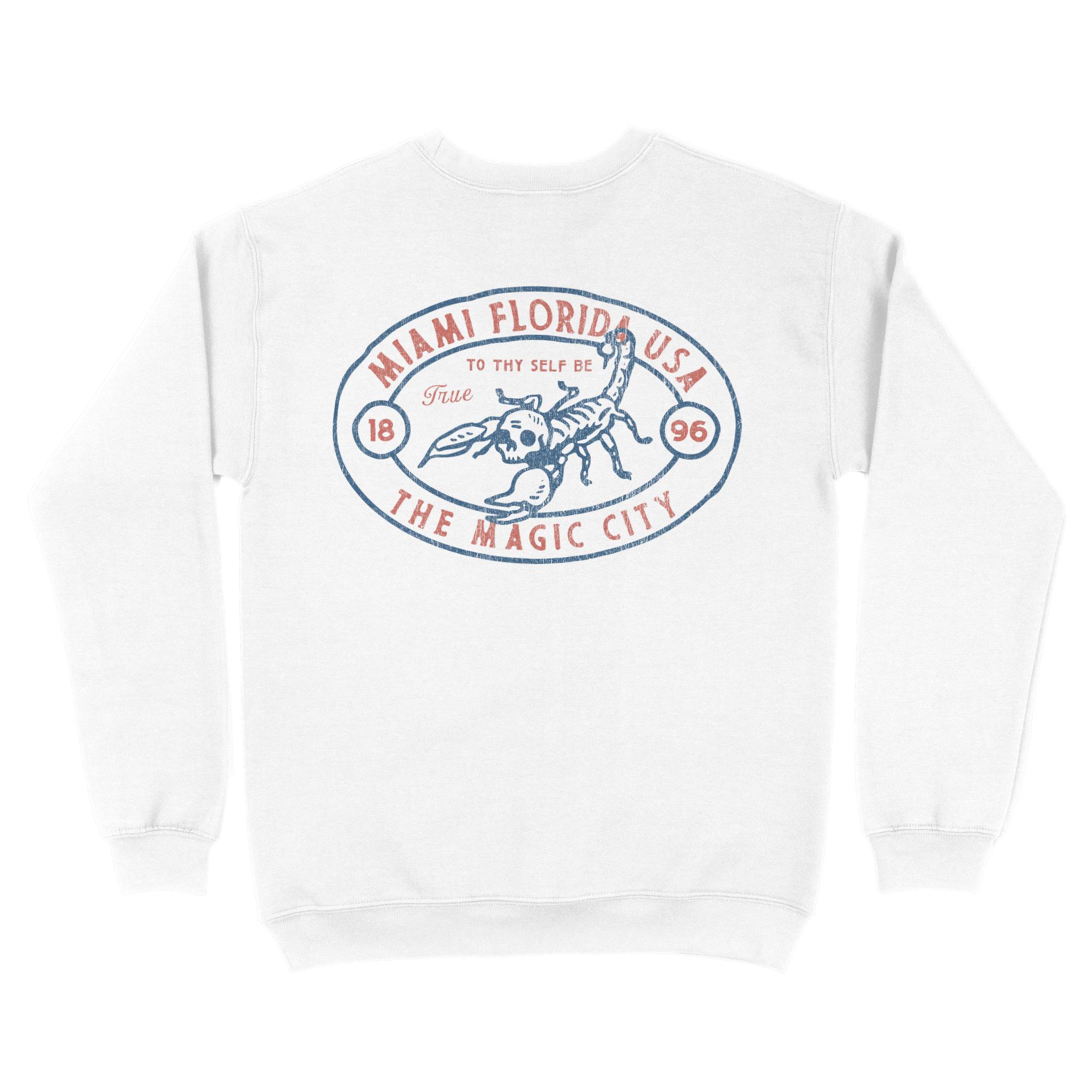 Miami Crewneck in White - back view