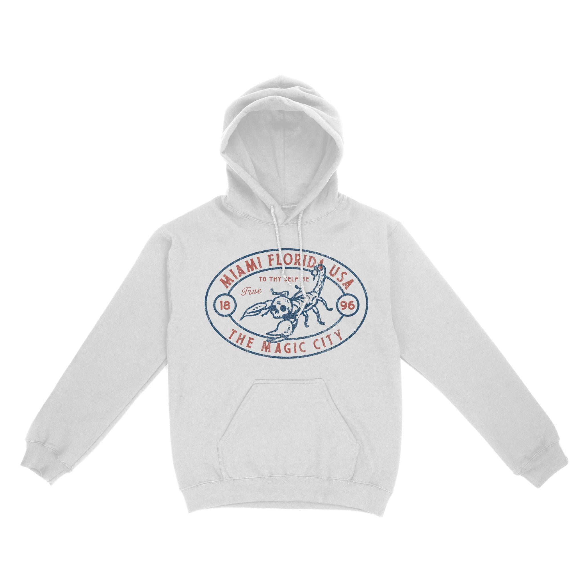Miami Scorpions Rule Hoodie White front
