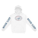 New York Scorpions Rule Hoodie in White - front view with sleeves
