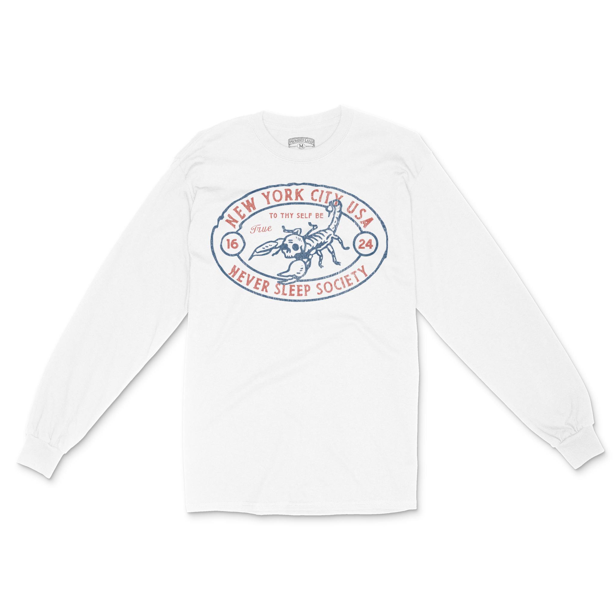 New York Longsleeve in White - front view
