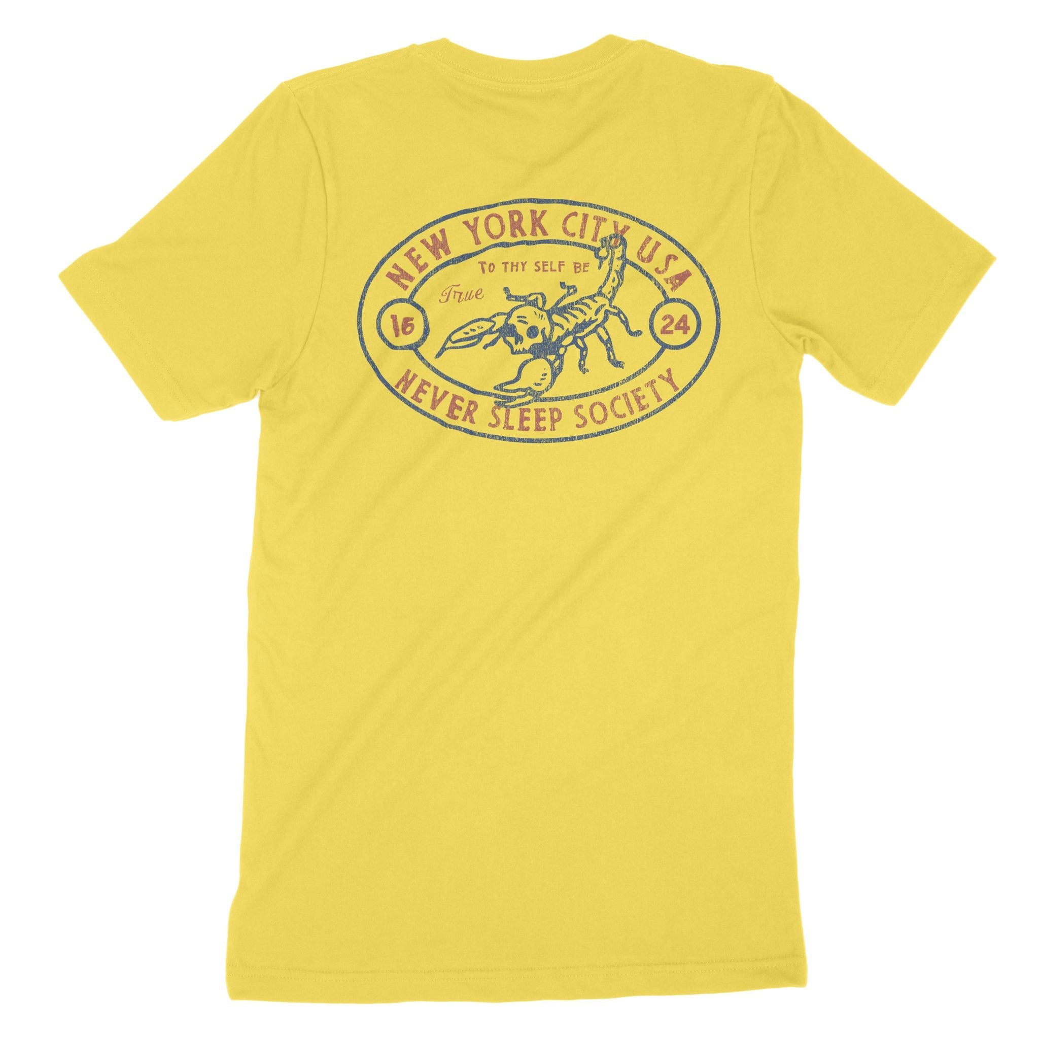 New York Scorpions Rule T-Shirt Yellow back