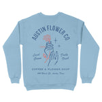 Austin Flower Mom Crewneck Light Blue back
