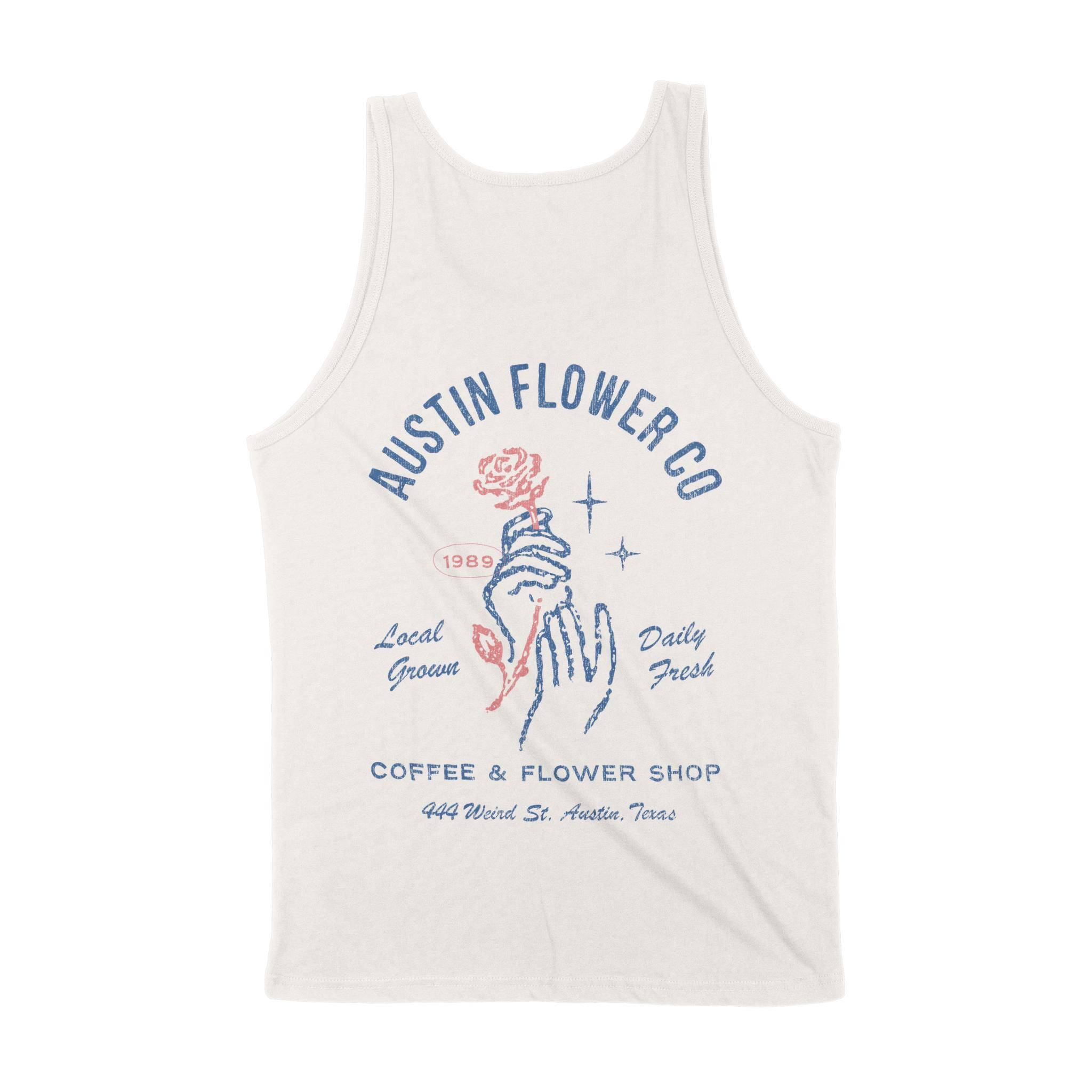 Austin Flower Mom Tank Top in Vintage - back view