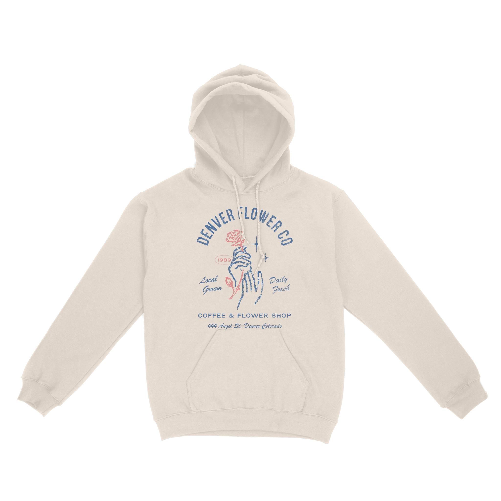 Denver Flower Mom Hoodie in Natural - front view