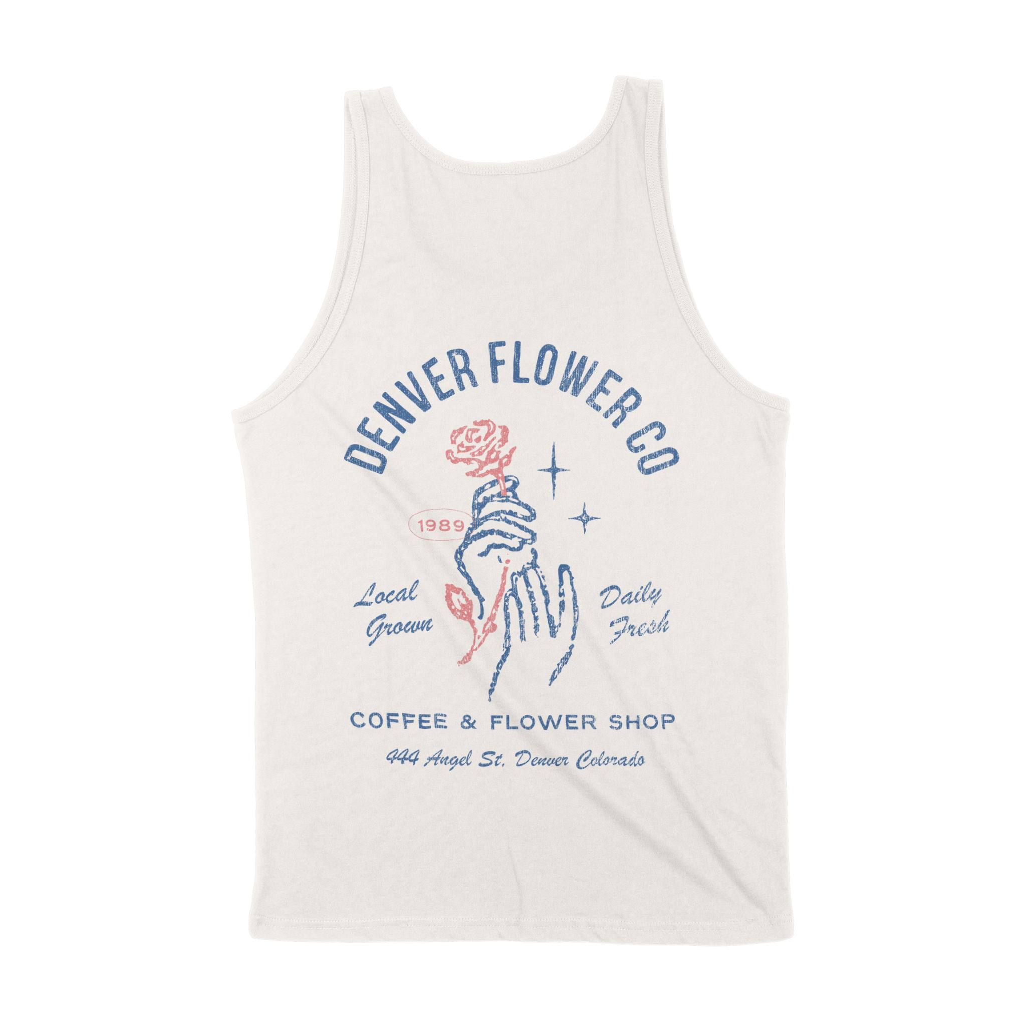 Denver Flower Mom Tank Top in Vintage - back view