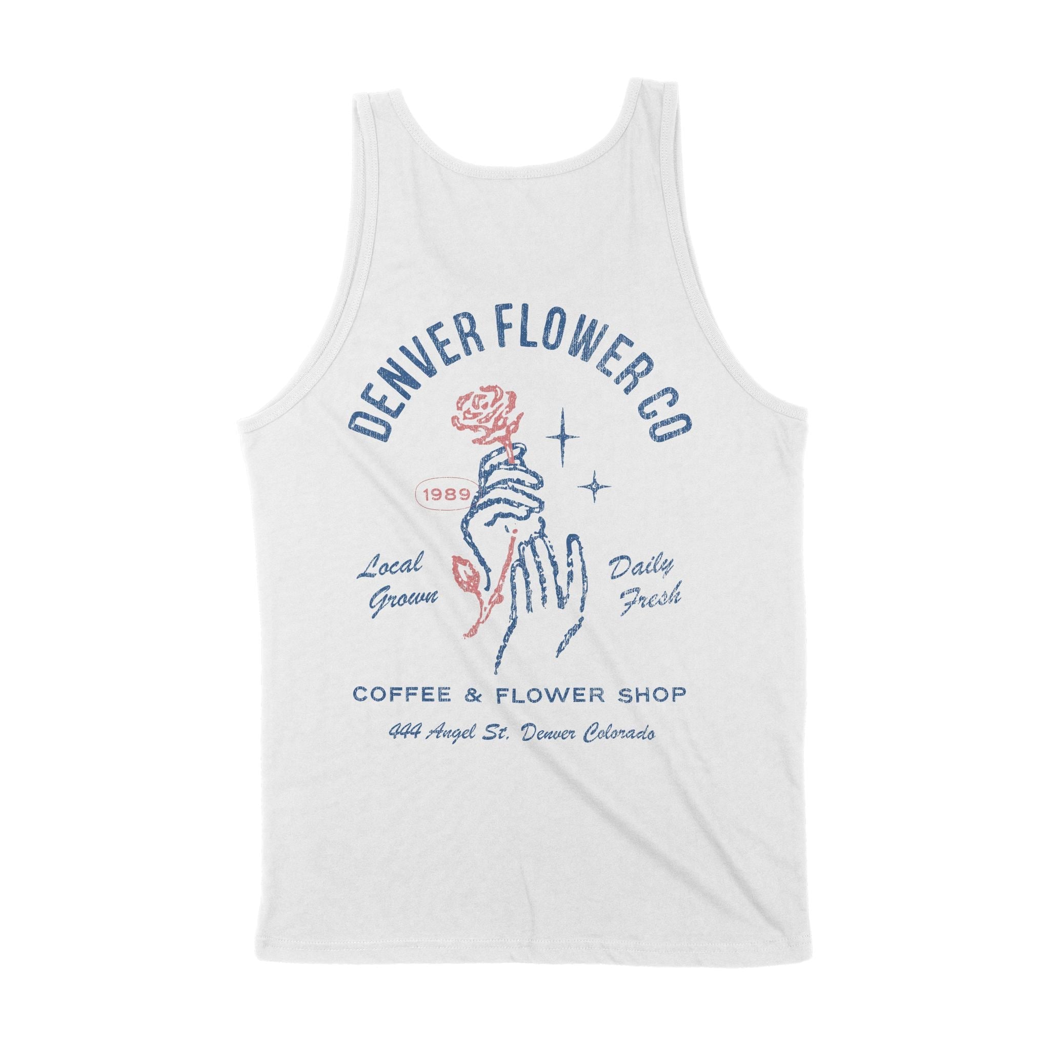 Denver Flower Mom Tank Top White back
