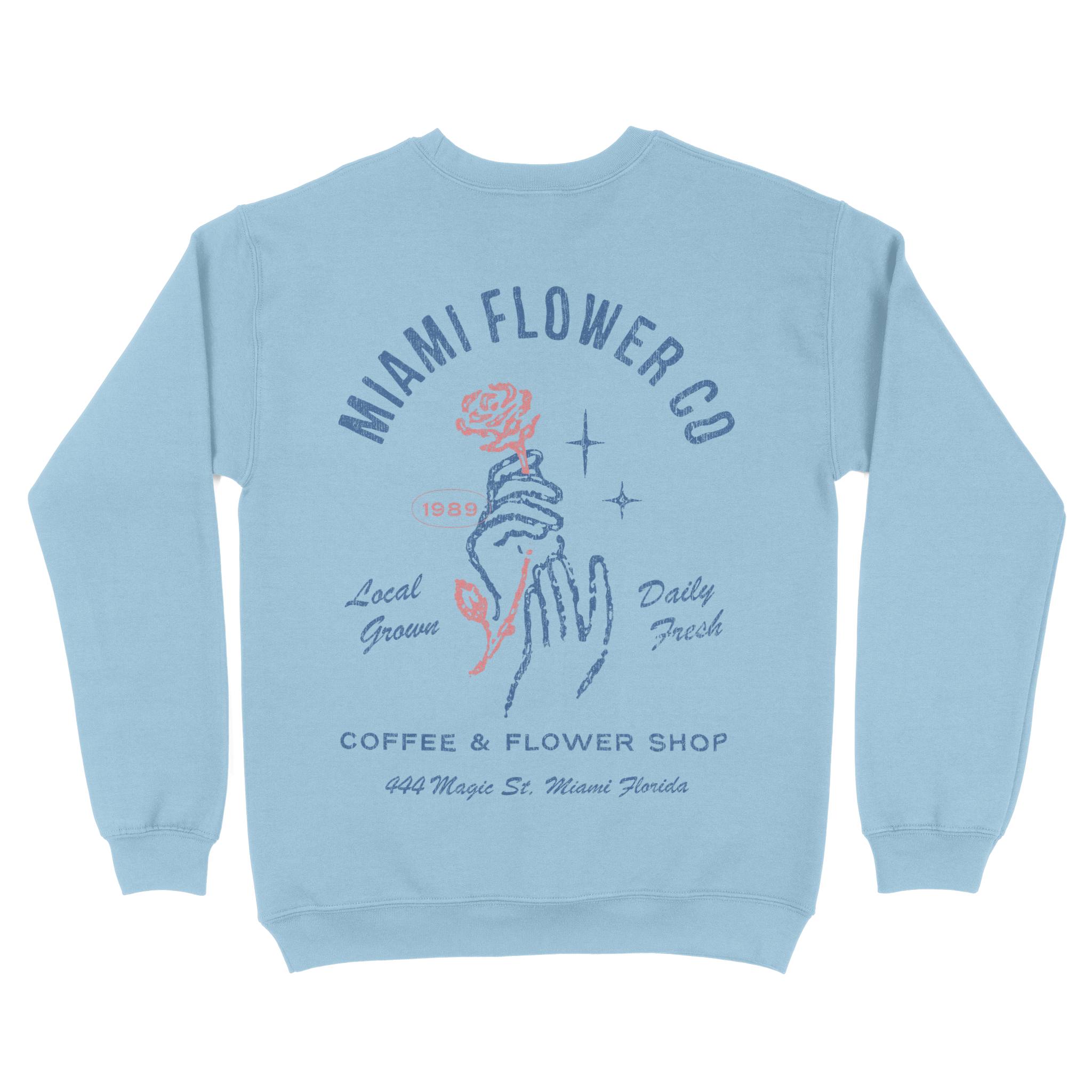 Miami Crewneck in Light Blue - back view