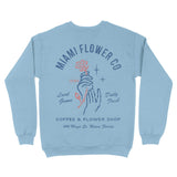 Miami Flower Mom Crewneck Light Blue back