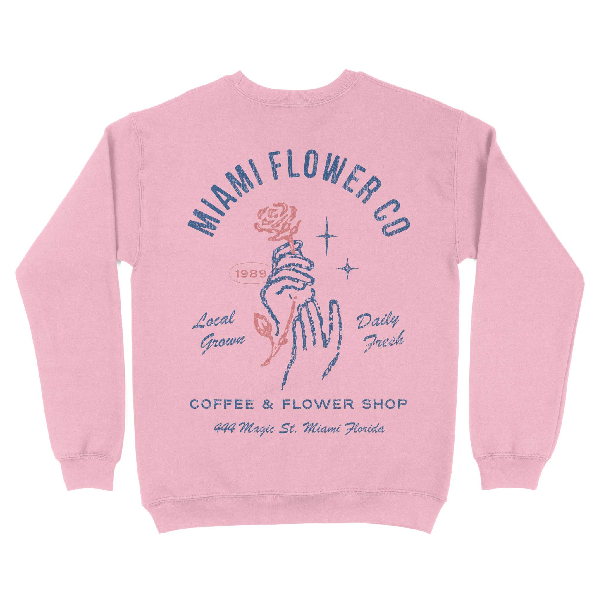 Miami Flower Mom Crewneck Light Pink back