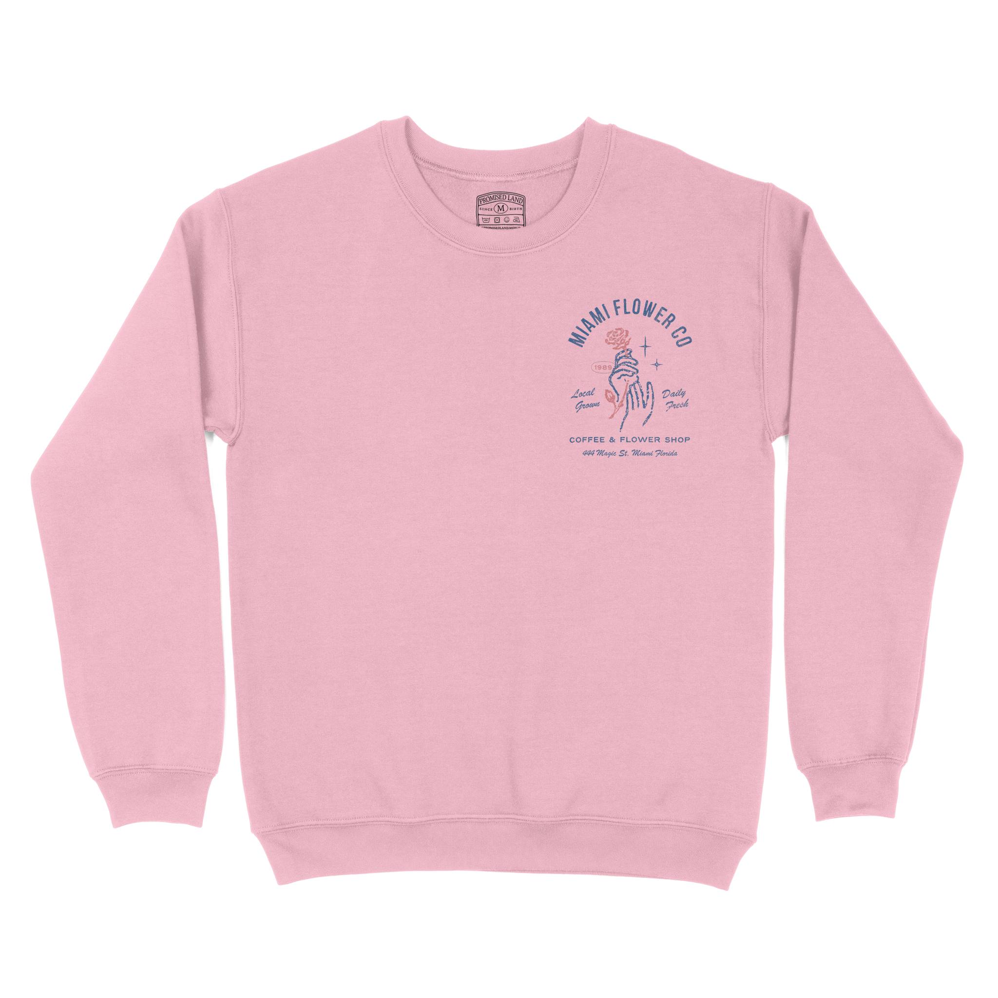 Miami Flower Mom Crewneck Light Pink front