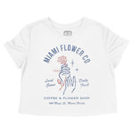 Miami Flower Mom Cropped Tee White front