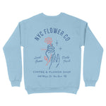 New York Crewneck in Light Blue - back view