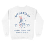 New York Crewneck in White - back view