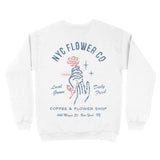New York Crewneck in White - back view
