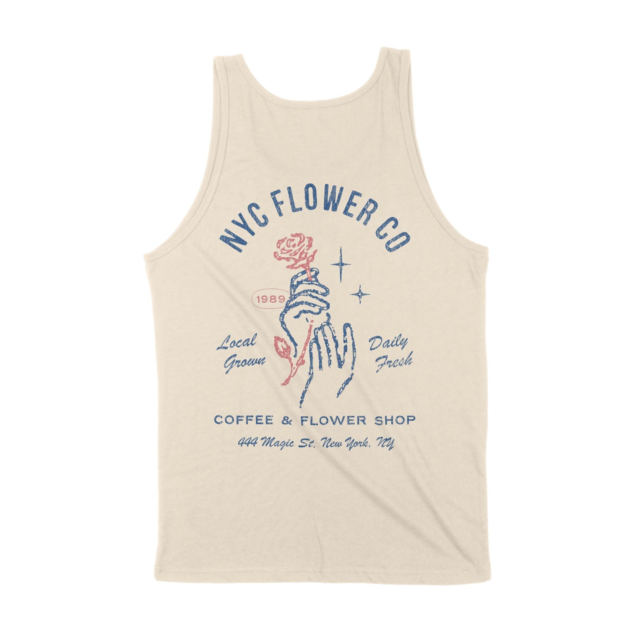New York Flower Mom Tank Top Natural back