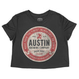 Austin Lager Cropped Tee Black front