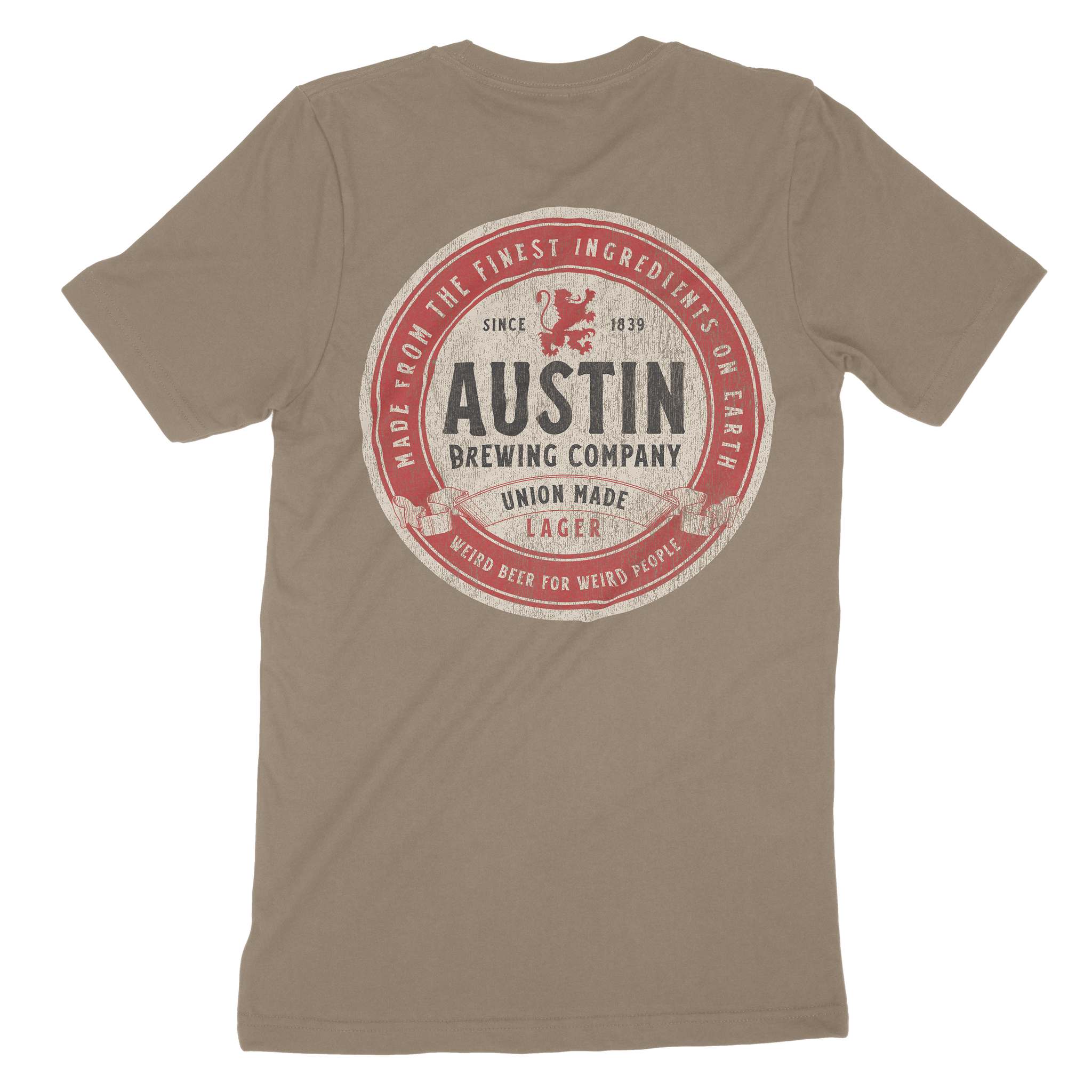 Austin Lager T-Shirt Vintage Brown back
