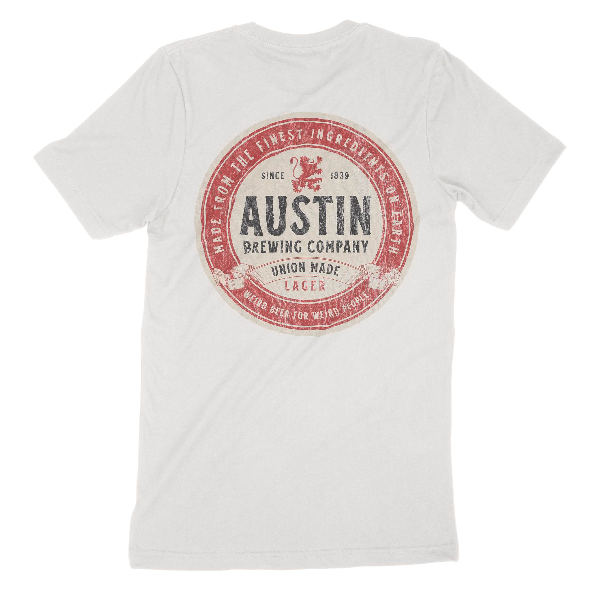 Austin Lager T-Shirt Vintage White back