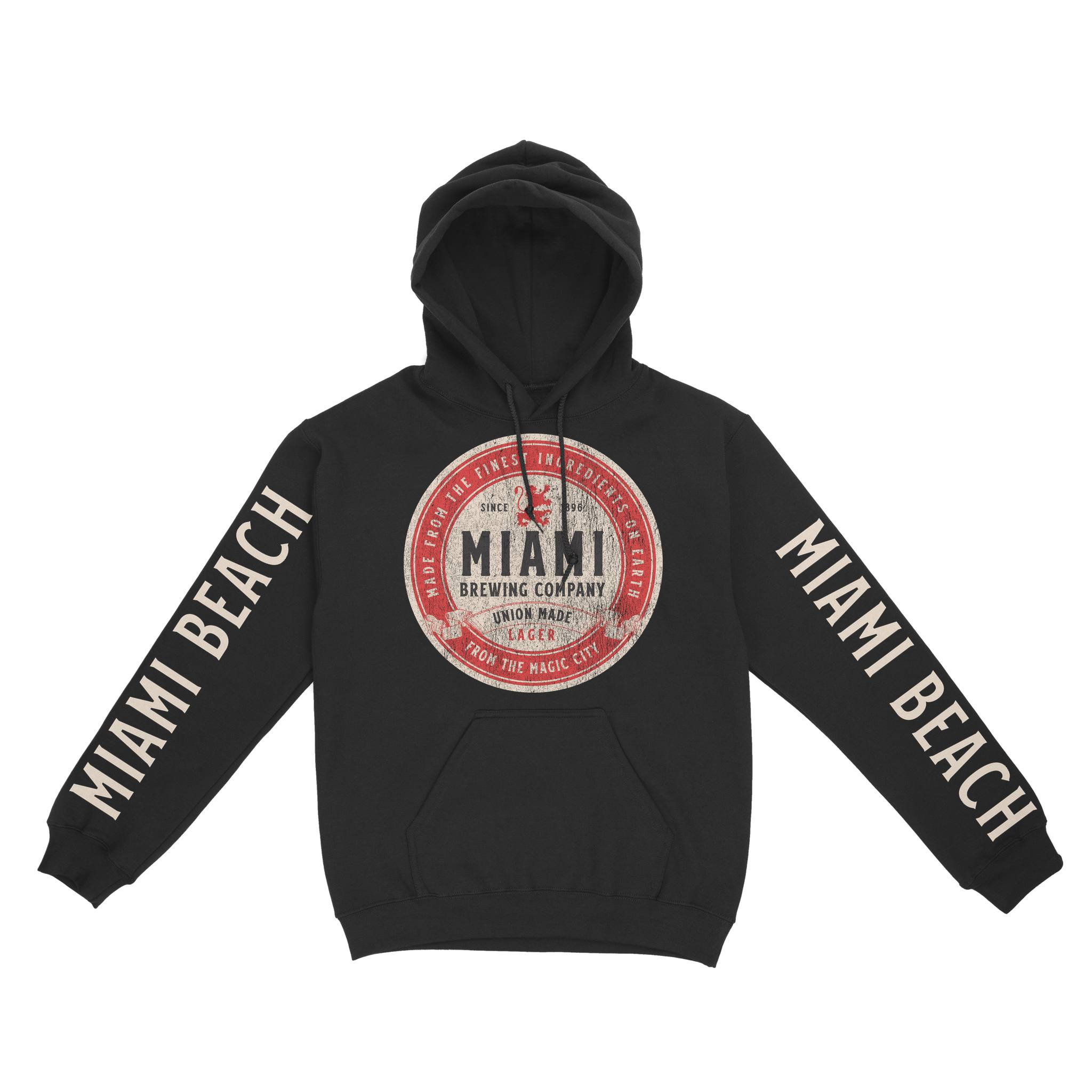 Miami Hoodie in Black - front-sleeves view