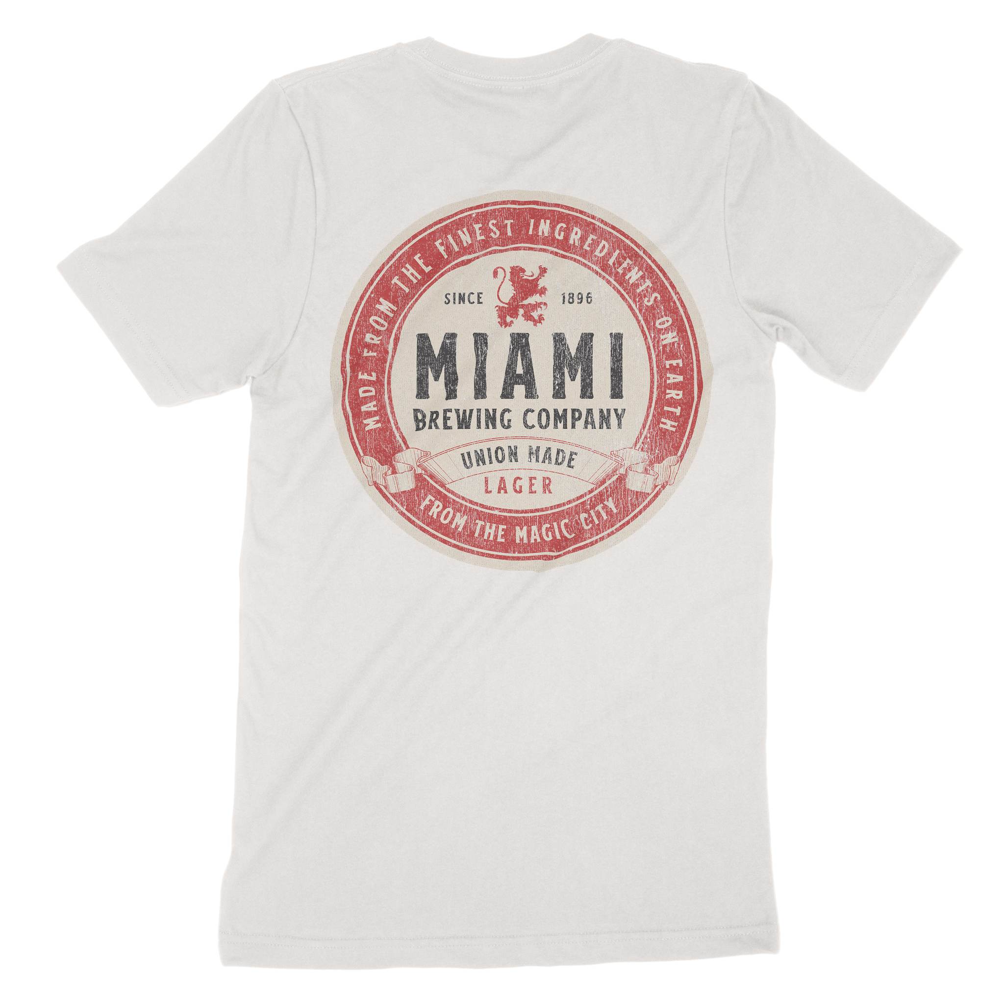 Miami Lager T-Shirt Vintage White back