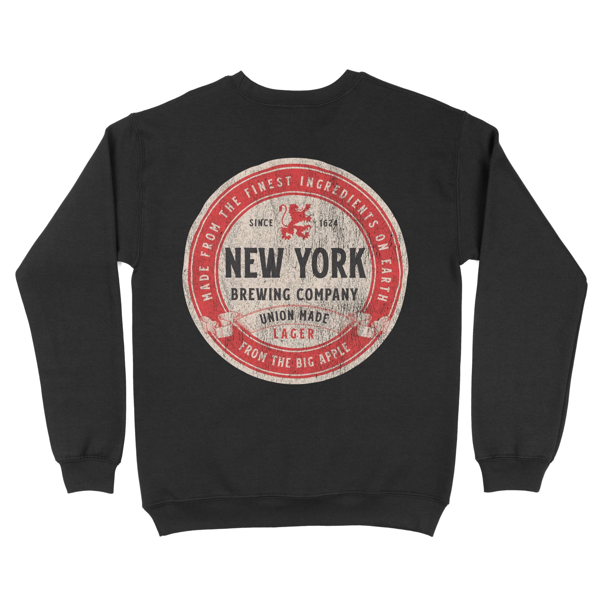 New York Crewneck in Black - back view