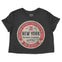 New York Lager Cropped Tee in Black - front view