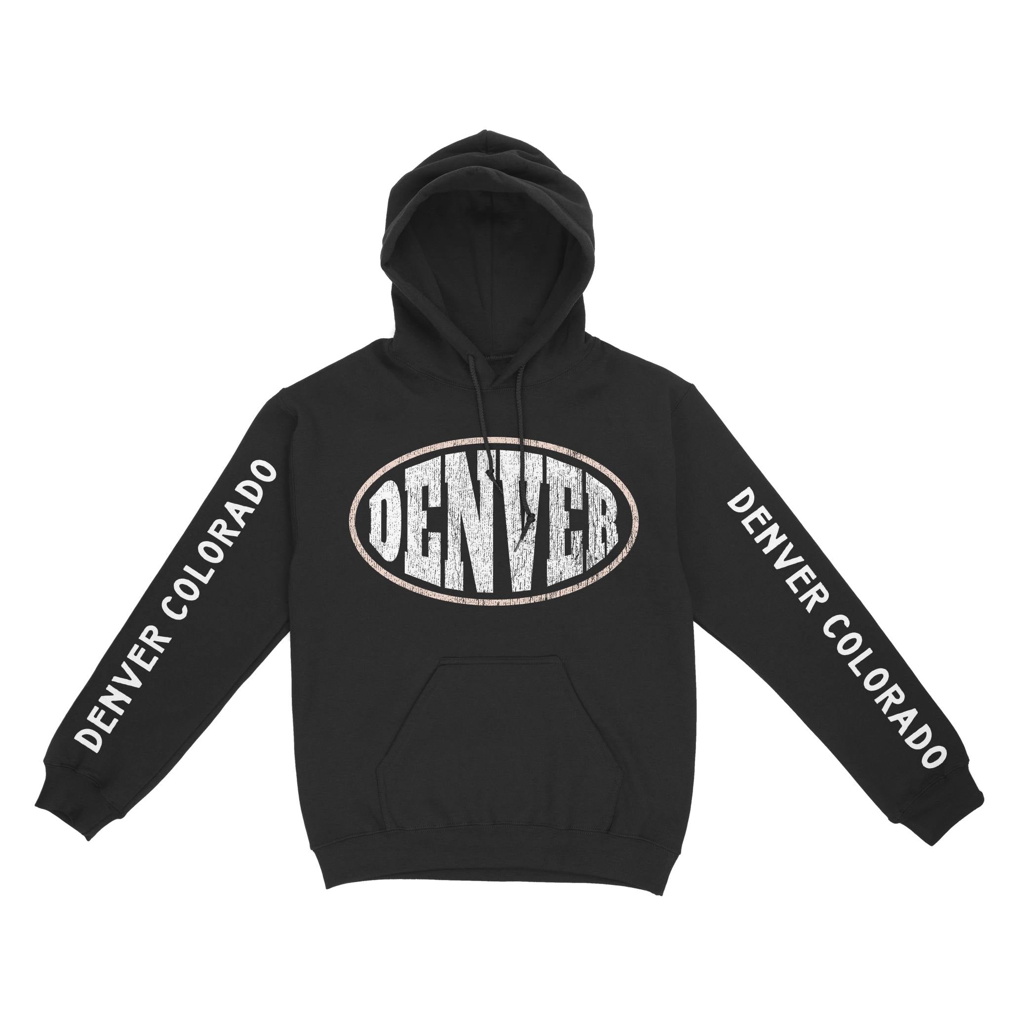Denver Hoodie in Black - front-sleeves view
