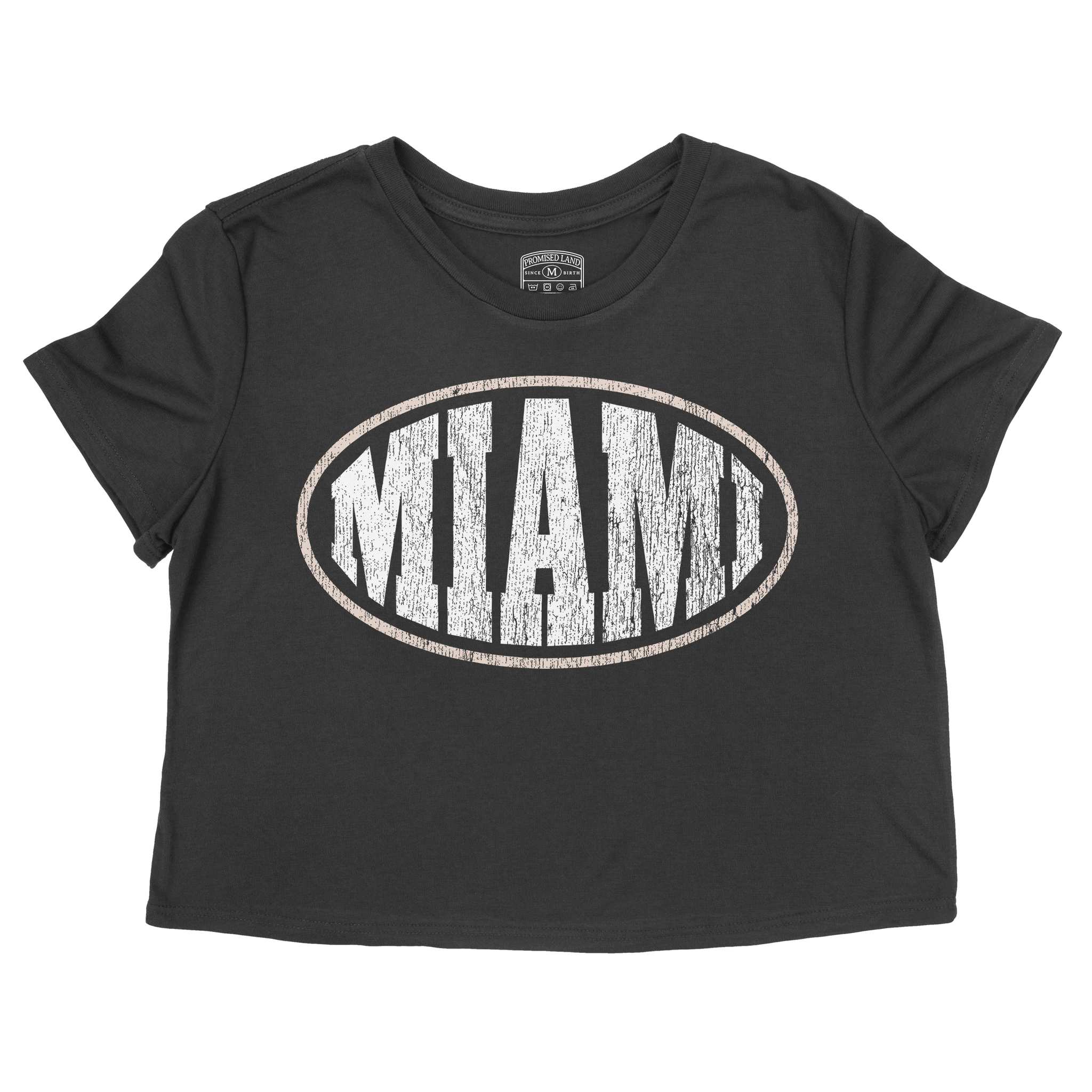 Miami Streetwear Cropped Tee Black front