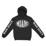 Miami Hoodie in Black - front-sleeves view