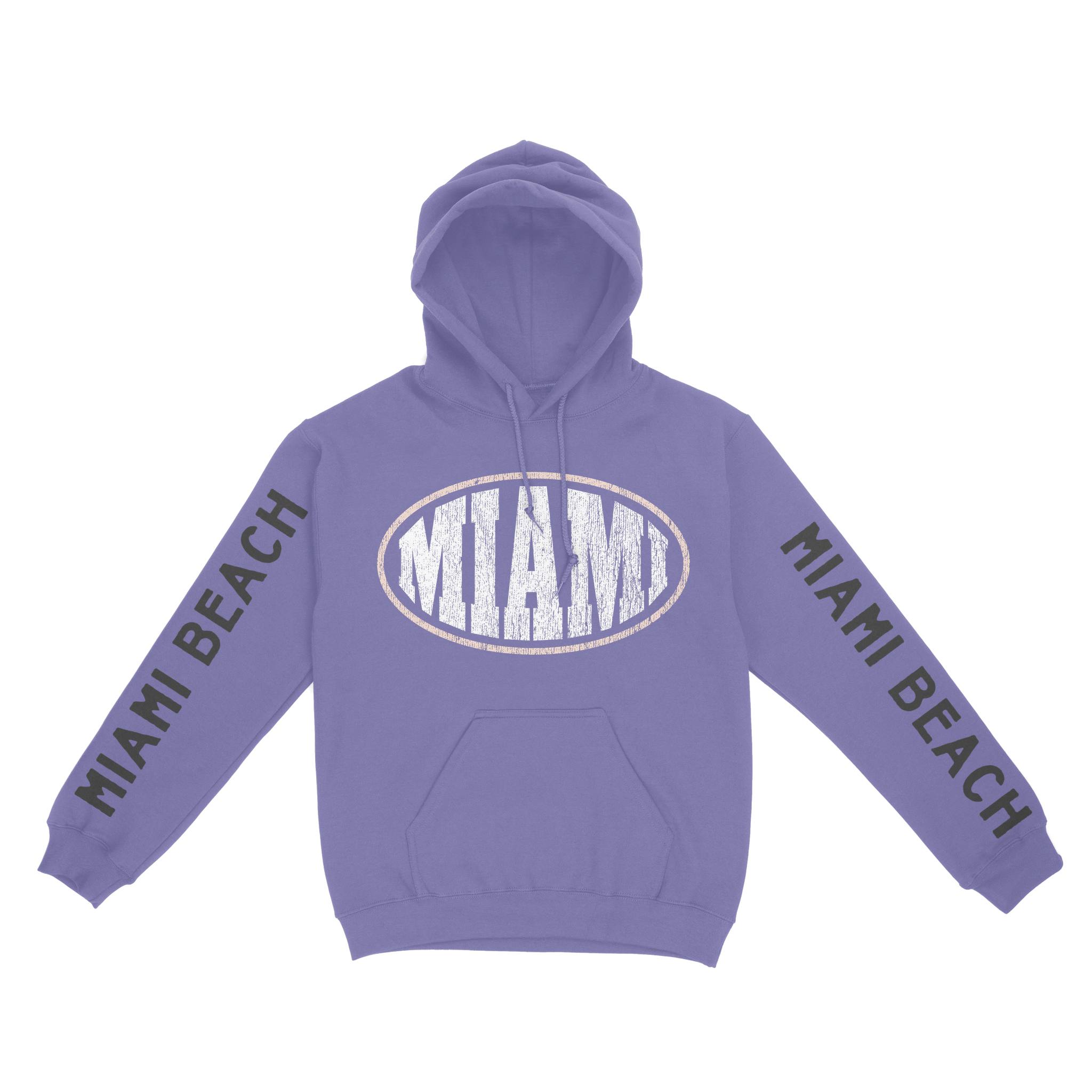 Miami Hoodie in Violet - front-sleeves view