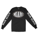 Miami Streetwear Longsleeve in Black - front view with sleeves