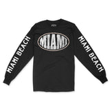 Miami Streetwear Longsleeve in Black - front view with sleeves