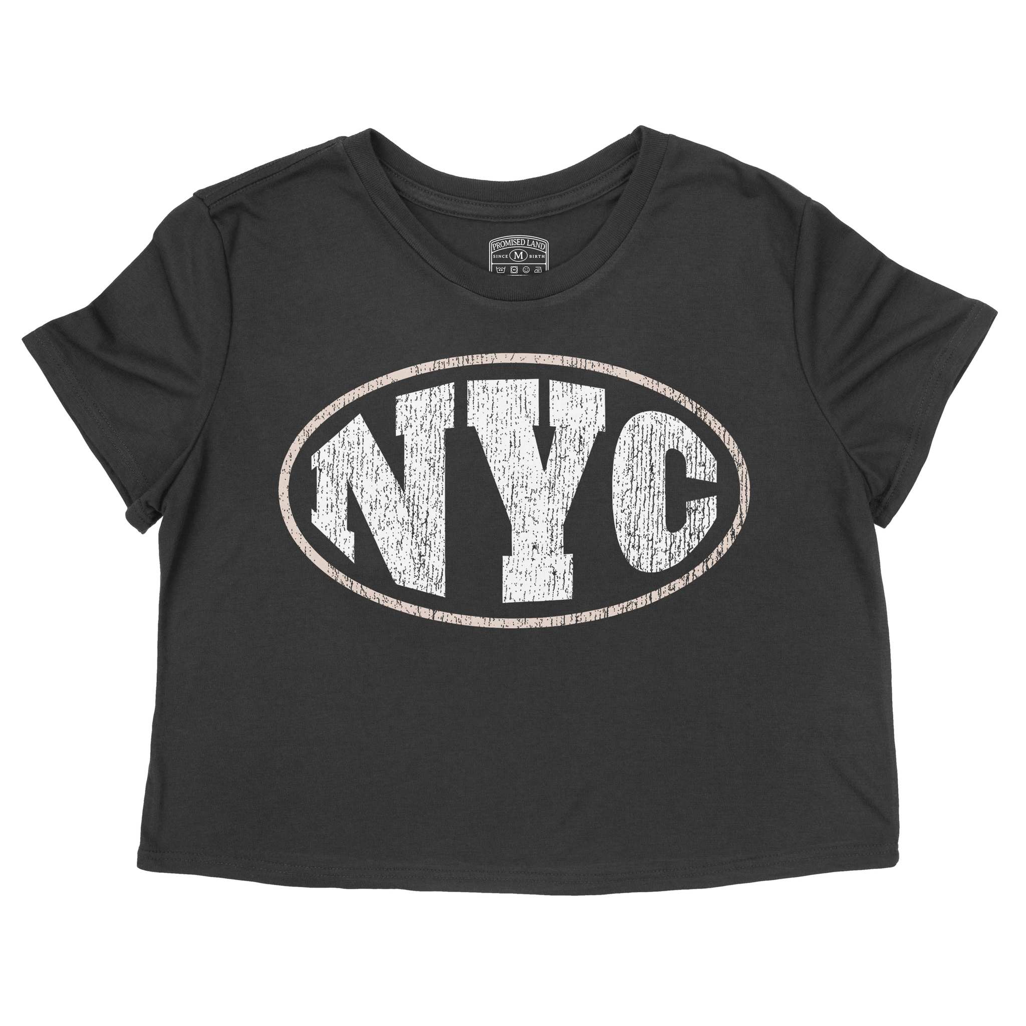 New York Streetwear Cropped Tee Black front