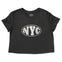New York Cropped Tee in Black - front view