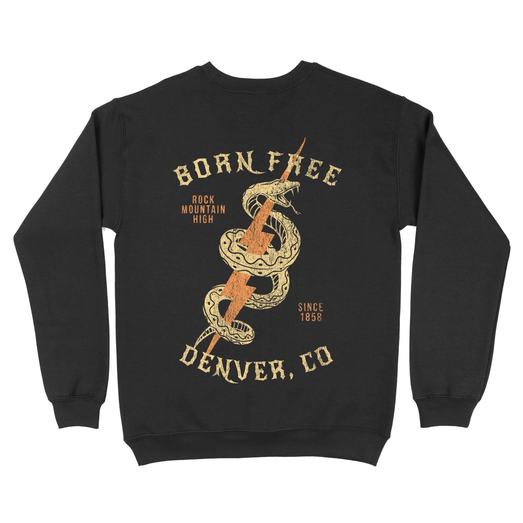 Denver Crewneck in Black - back view