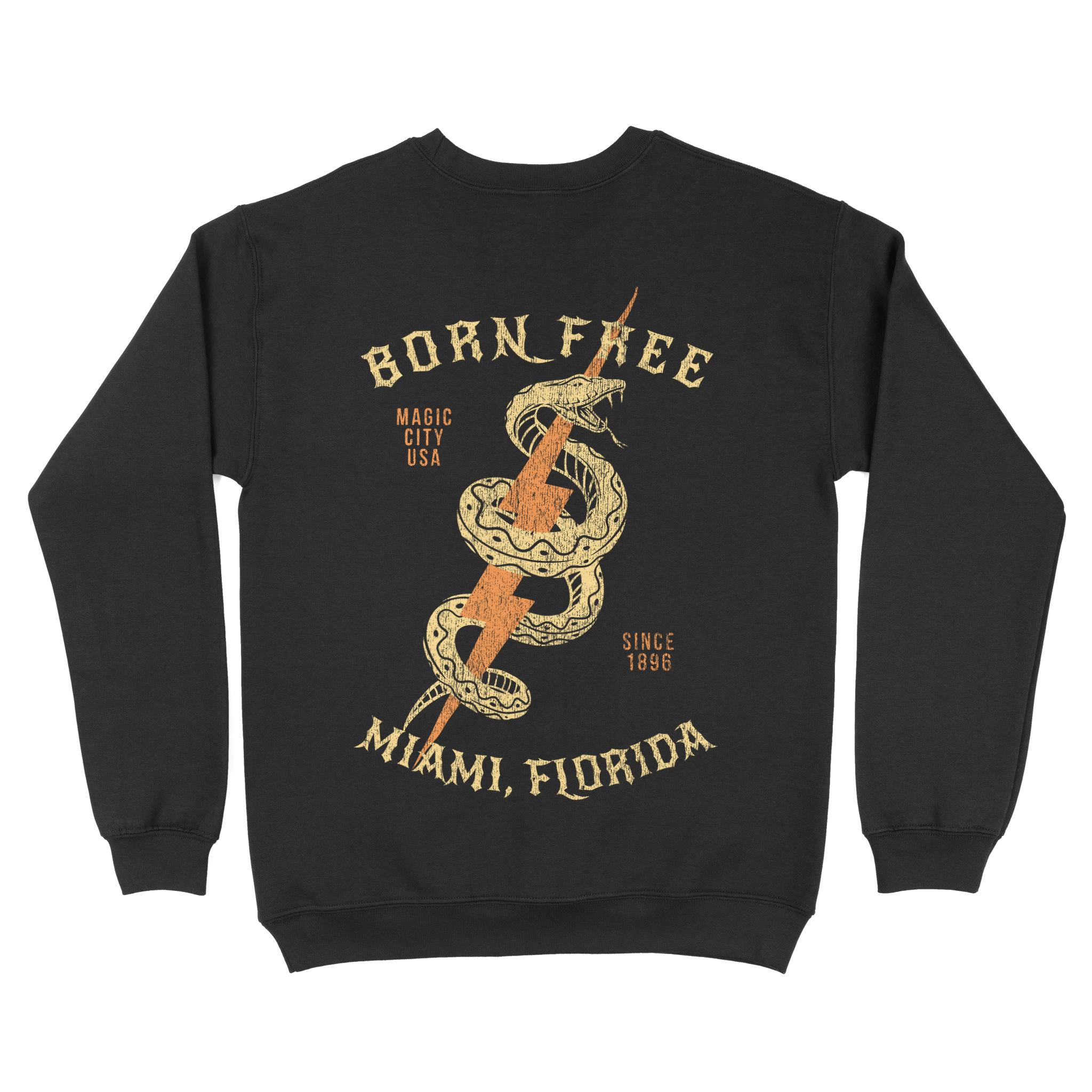Miami Crewneck in Black - back view