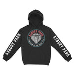 Asbury Park Cobra Kid Hoodie in Black - front with sleeves view