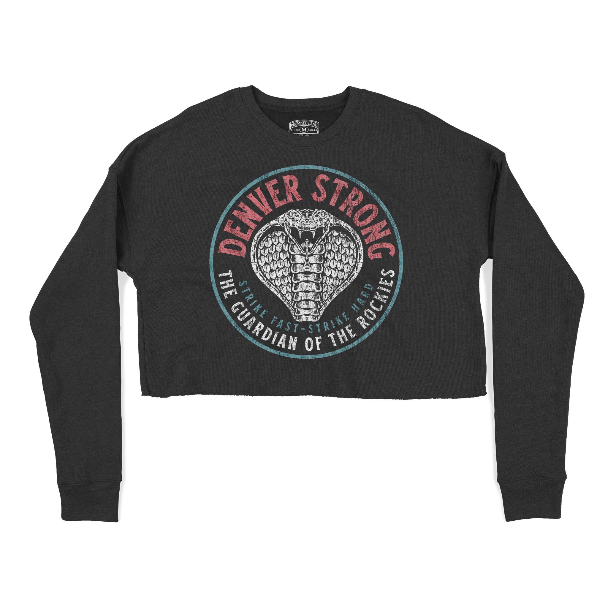 Denver Cropped Crew in Black - front view