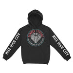 Denver Hoodie in Black - front-sleeves view