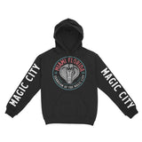 Miami Hoodie in Black - front-sleeves view