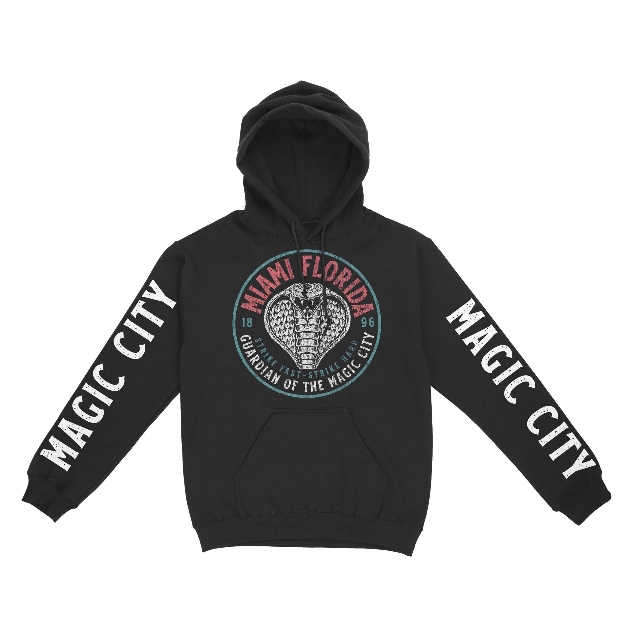 Miami Hoodie in Black - front-sleeves view