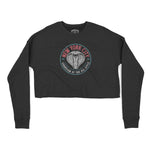 New York Cropped Crew in Black - front view