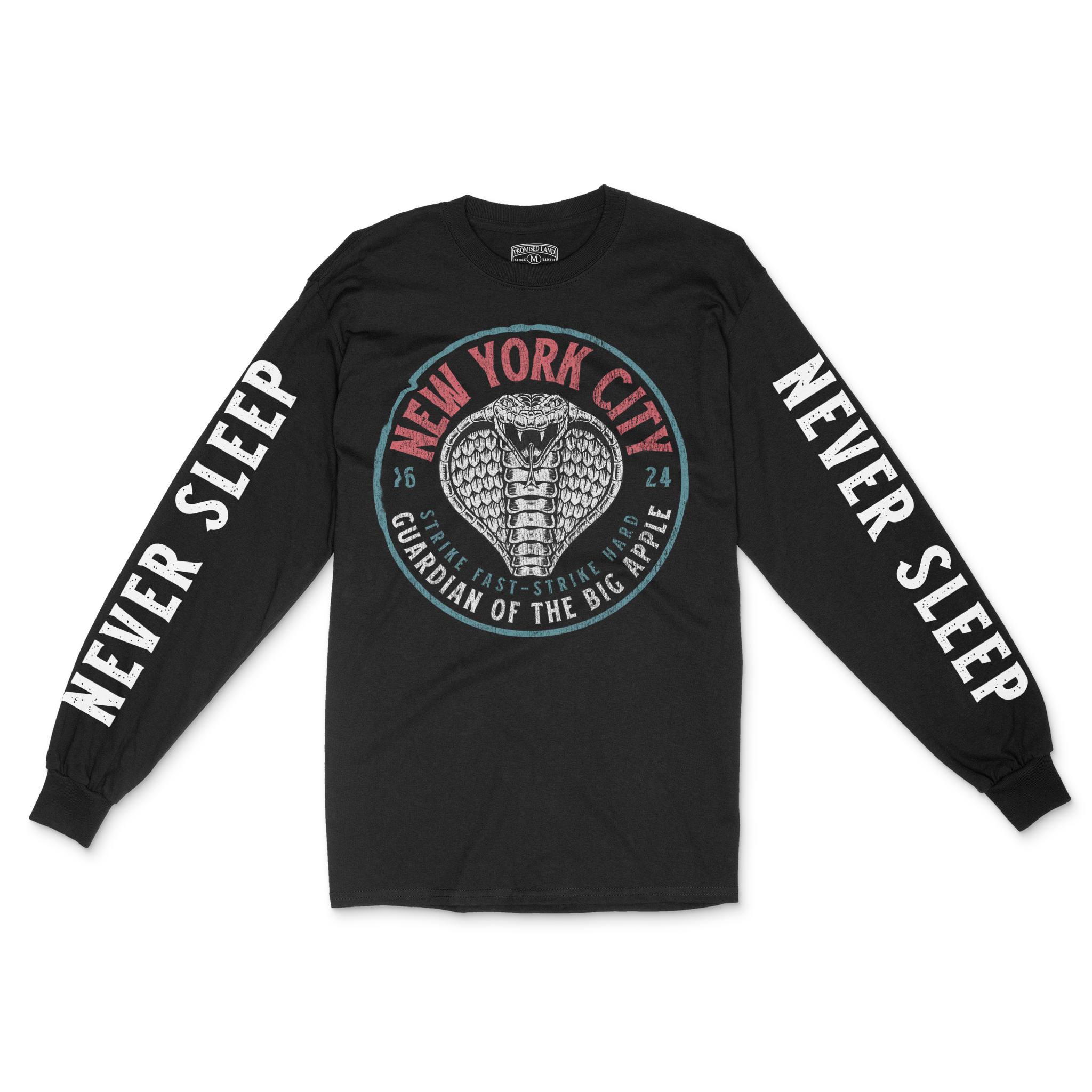 New York Cobra Kid Longsleeve in Black - front view with sleeves