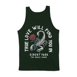Asbury Park Scorpion Rose Tank Top in Forest - back view
