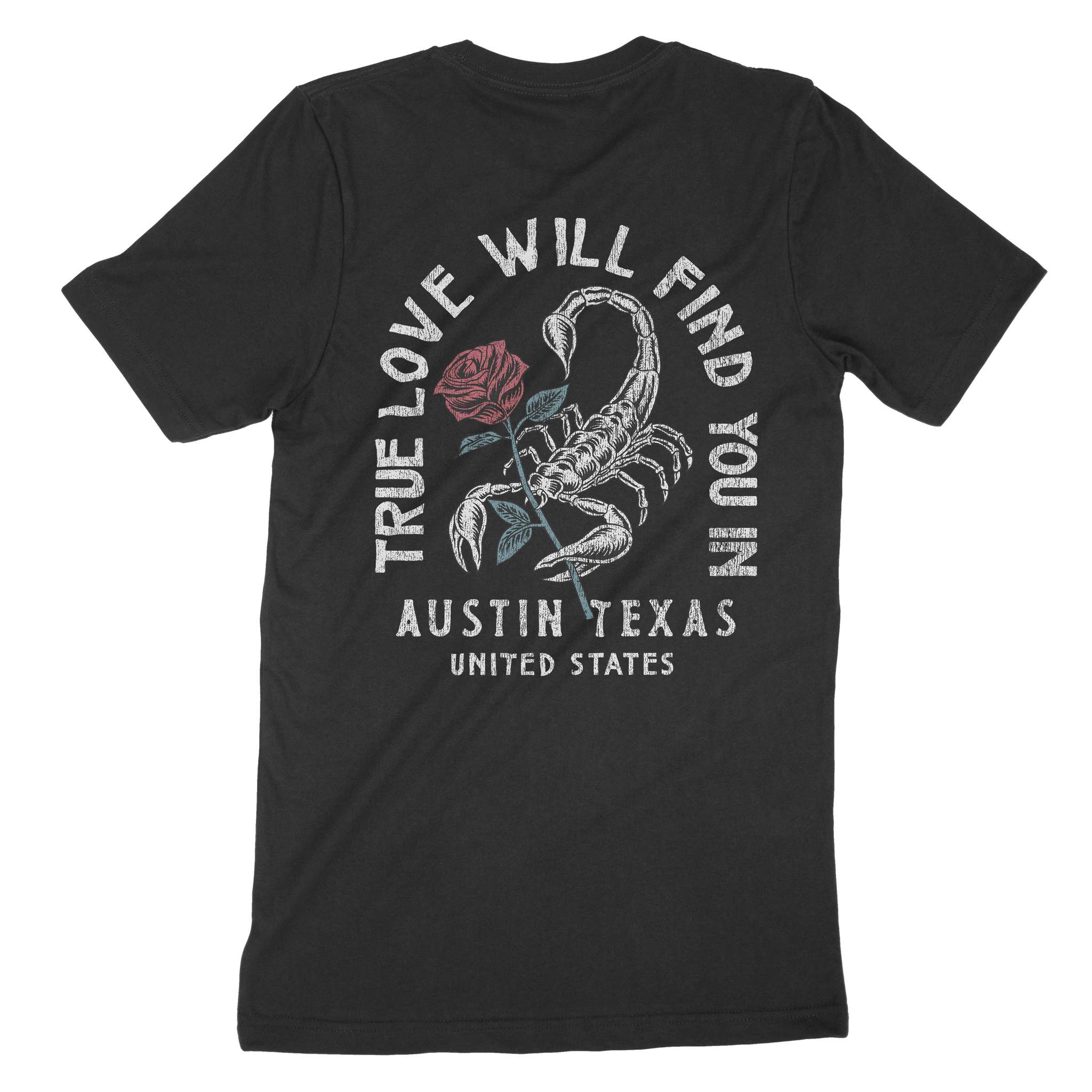 Austin Scorpion Rose T-Shirt Black back
