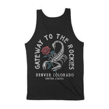 Denver Scorpion Rose Tank Top Black back